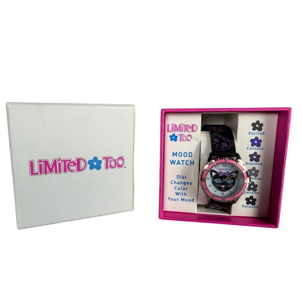 Limited Too Kidsโ Girls Mood Watch Cat Face Color Changing Dial Pink Bezel